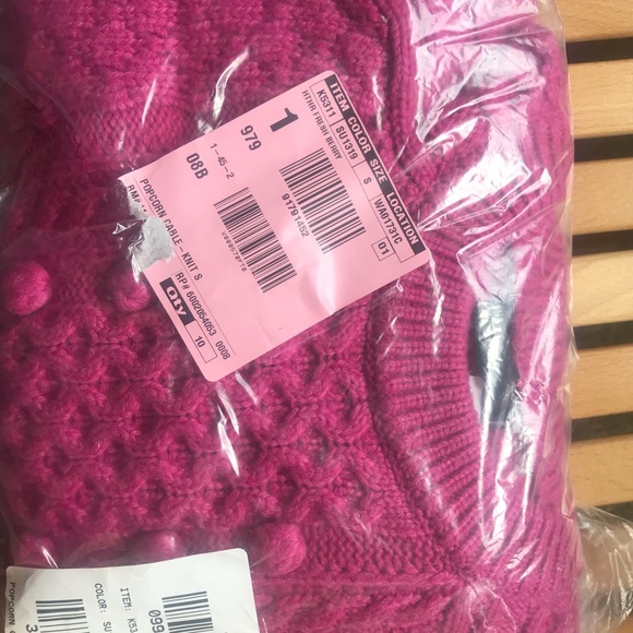 J.Crew Popcorn cable-knit sweater-K5311-berry/pink - Picture 8 of 8